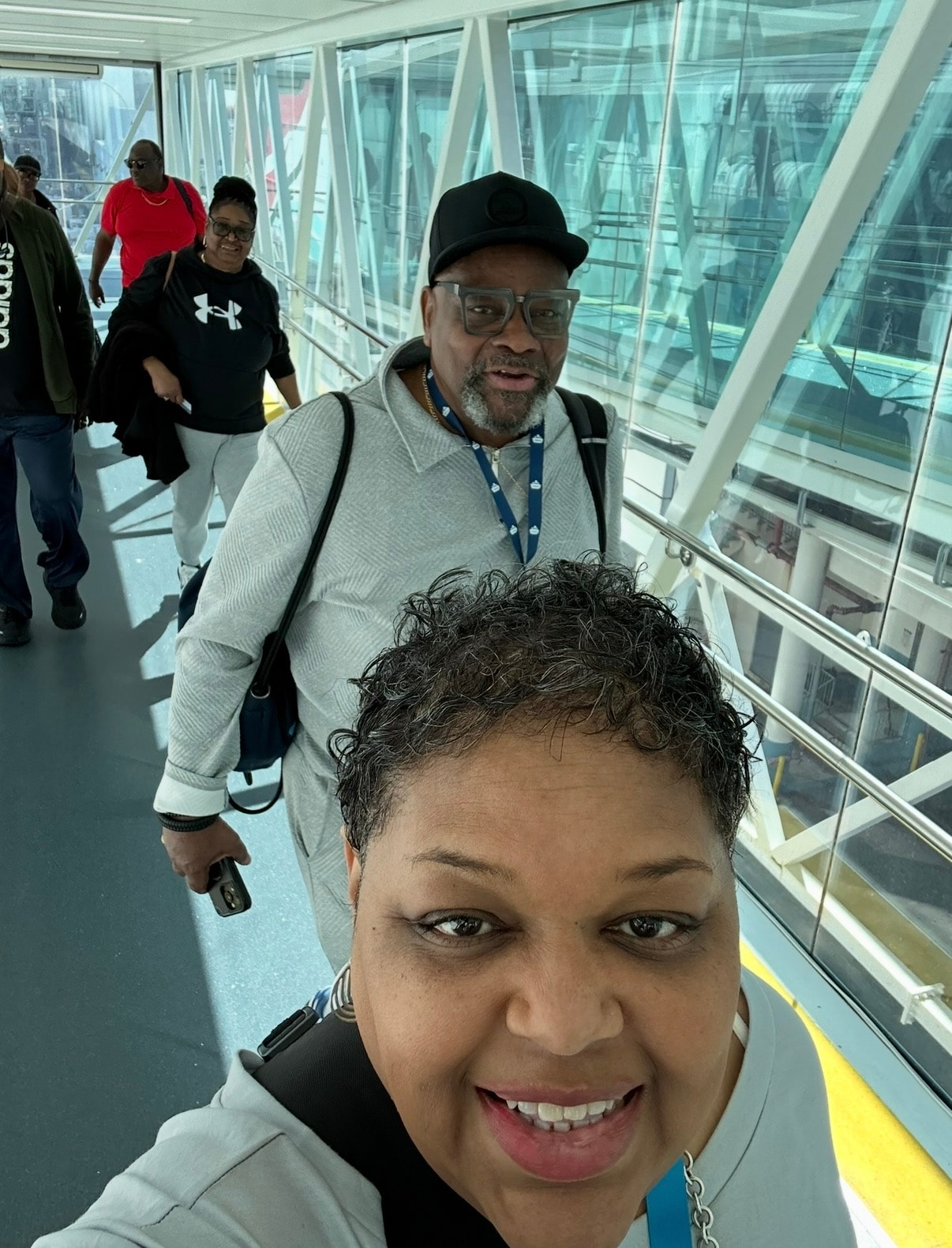 Boarding the cruise ship and setting sail
